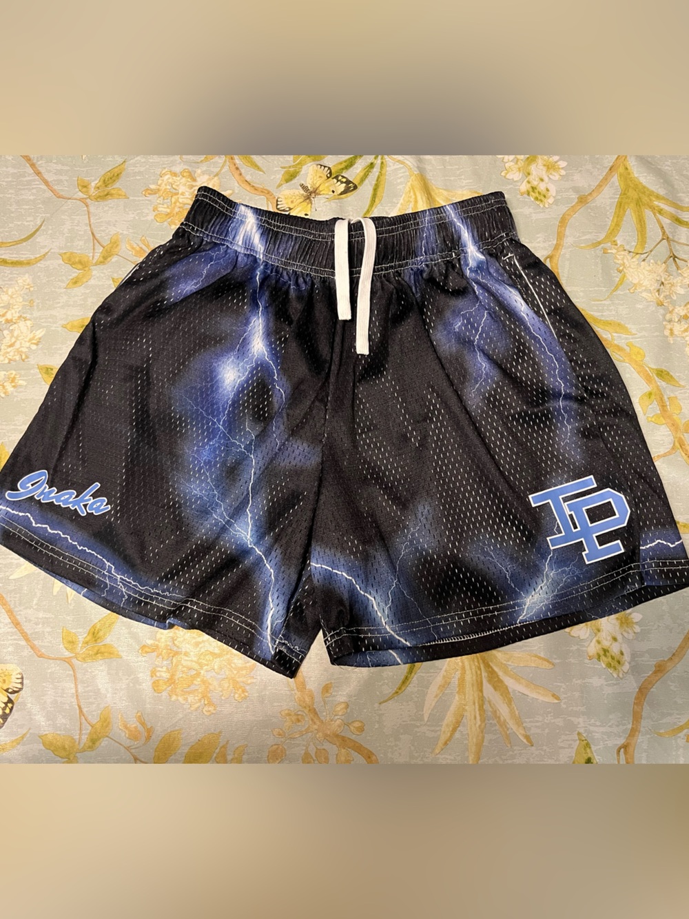 Inaka Power Black & Blue Lightning Athletic Shorts